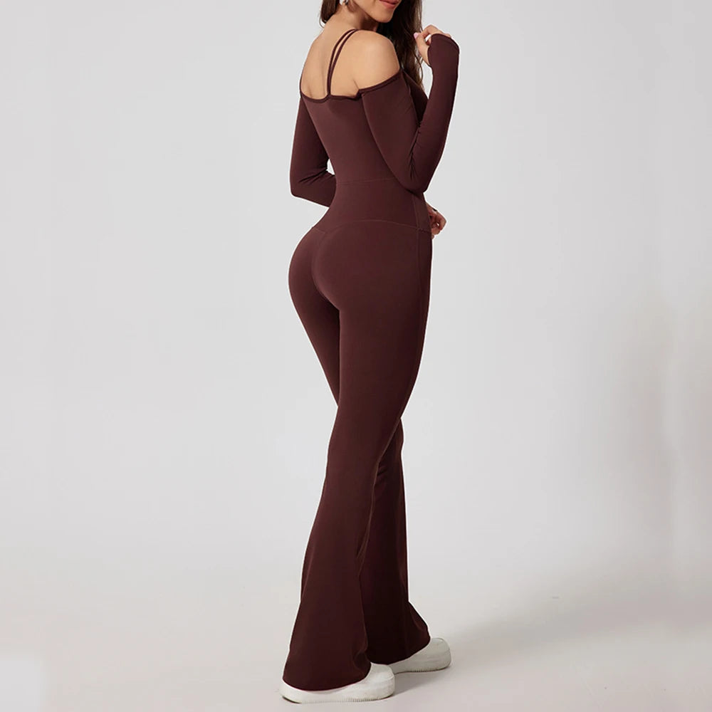 Fitness Bodysuits Yoga Jumpsuit Yoga Set Women's Gym Clothing Sports Overalls Woman Tracksuit Female Flared Trousers Sportswear