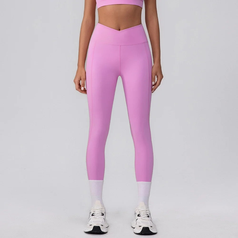 Fitness Clothing Set Wave  One Shoulder Long Sleeve Peach Long Pants Yoga Set Women Breathable Moisture Wicking Elastic