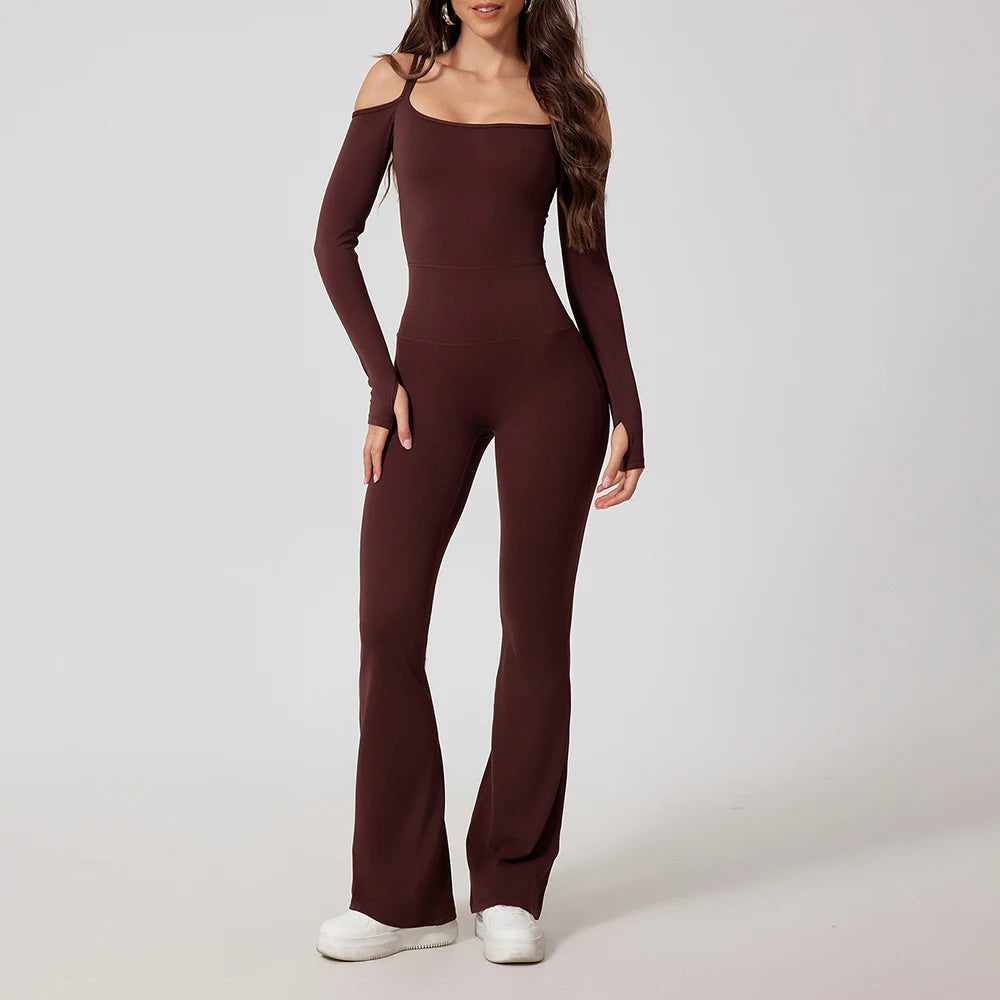 Fitness Bodysuits Yoga Jumpsuit Yoga Set Women's Gym Clothing Sports Overalls Woman Tracksuit Female Flared Trousers Sportswear