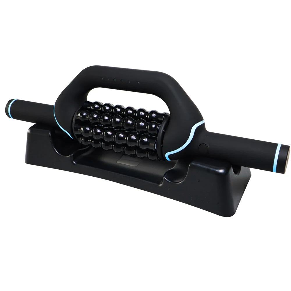 Roller Massage Gun Cordless Electric Percussion Massager Deep Tissue Muscle Pain Relief Handsfree Fitness Recovery Aid for Home