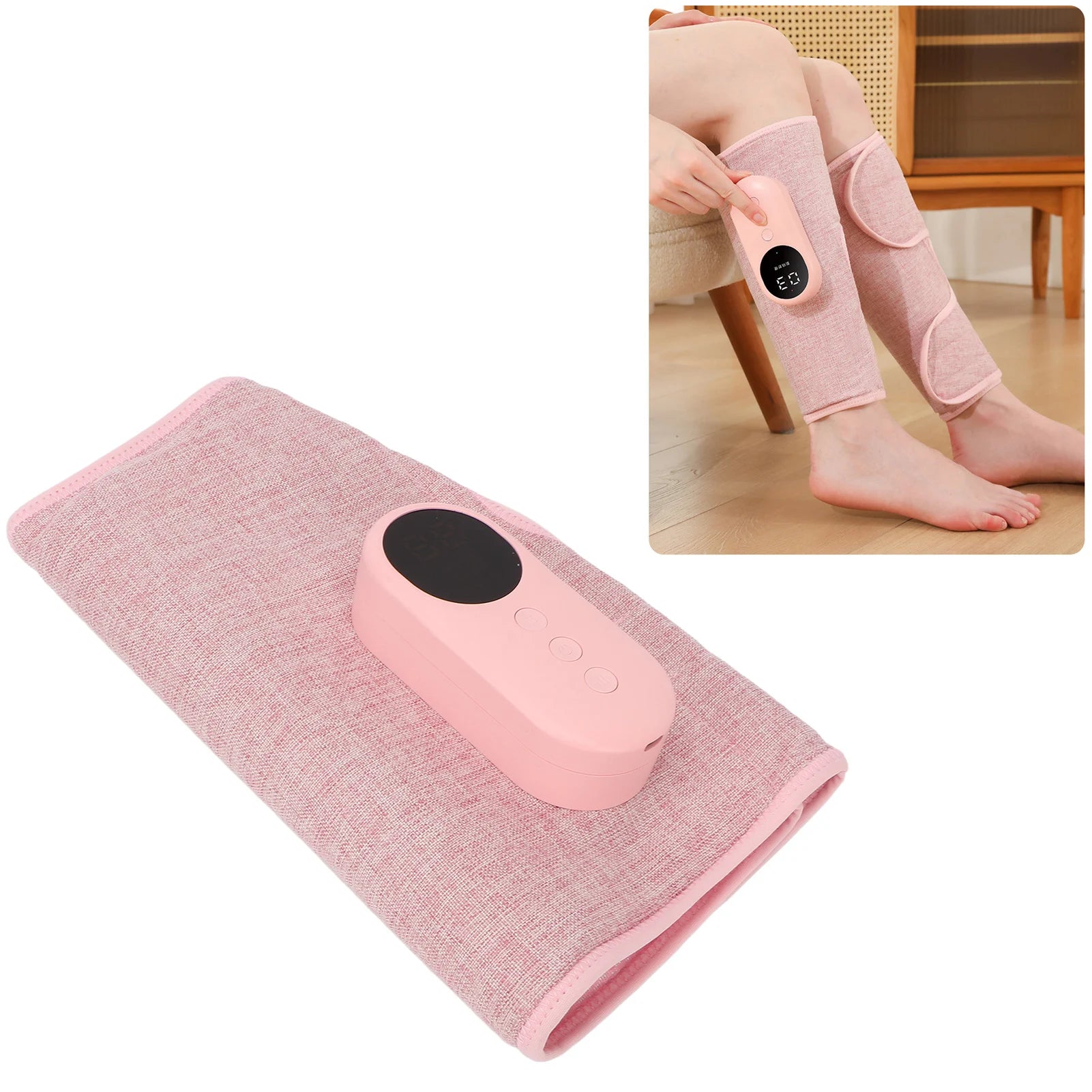 Calf Relaxation Massager Leg Massager Heated Electric Compression Calf Wraps Massager for Muscles Relaxation