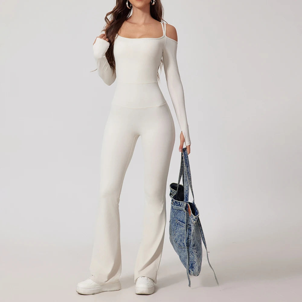 Fitness Bodysuits Yoga Jumpsuit Yoga Set Women's Gym Clothing Sports Overalls Woman Tracksuit Female Flared Trousers Sportswear