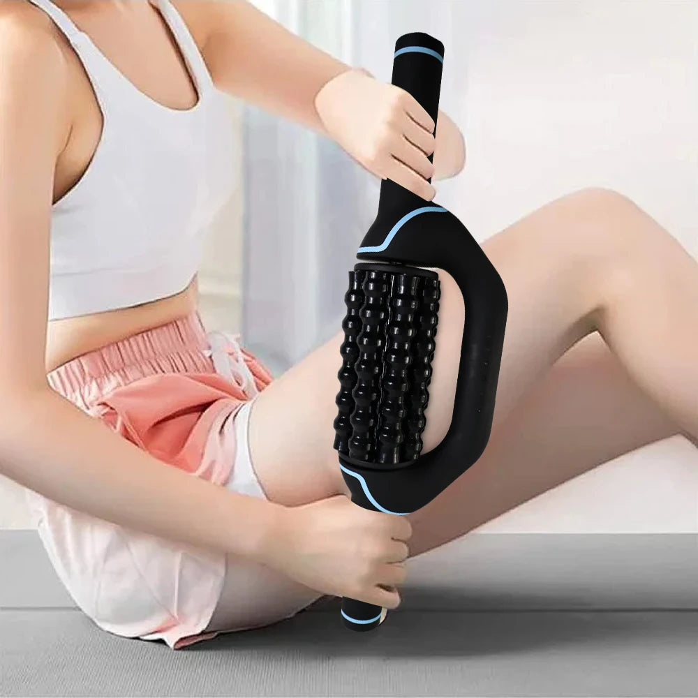 Roller Massage Gun Cordless Electric Percussion Massager Deep Tissue Muscle Pain Relief Handsfree Fitness Recovery Aid for Home