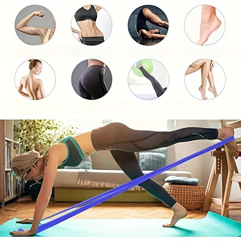 3/4/6 sets of yoga resistance bands, TPE elastic stretching bands with four resistance levels, and exercise equipment for fitnes