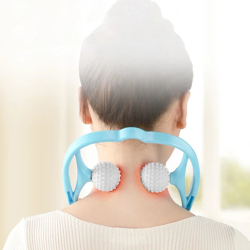 Manual Neck Massager with Dual Ball Press – Cervical Spine Relief & Fitness Recovery Tool