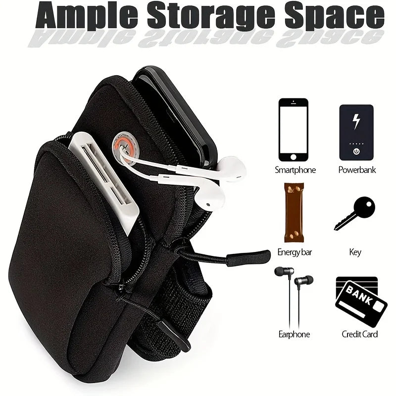 Waterproof Running Arm Bag, Adjustable Anti-Slip Sports Phone Armband, Portable Wearable Holder for Running