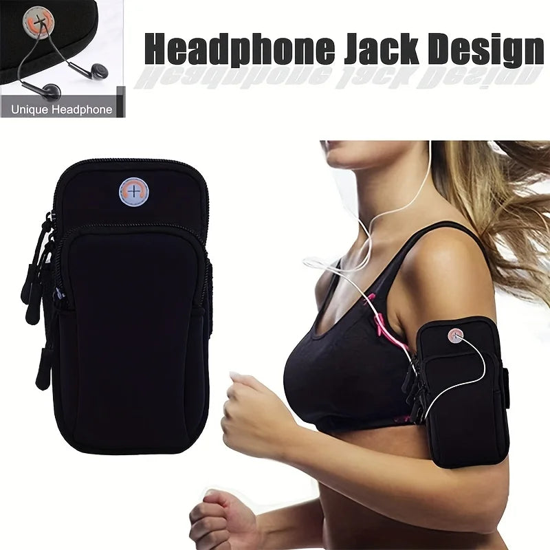 Waterproof Running Arm Bag, Adjustable Anti-Slip Sports Phone Armband, Portable Wearable Holder for Running
