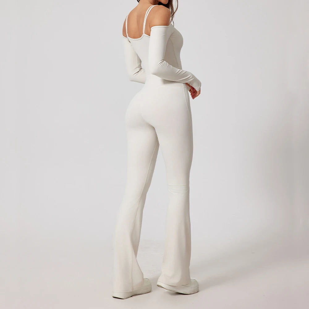 Fitness Bodysuits Yoga Jumpsuit Yoga Set Women's Gym Clothing Sports Overalls Woman Tracksuit Female Flared Trousers Sportswear